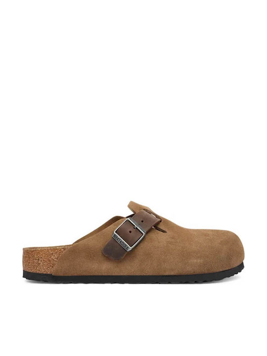 Birkenstock Boston Men's Leather Clogs Brown