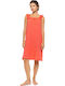 Pink Label Γυναικείο Φόρεμα Παραλίας Coral