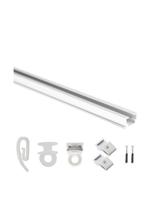 Import Hellas Danias One-Way Metallic Curtain Track in White Colour 300cm Sid.3-4