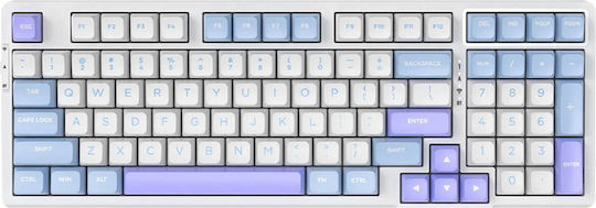 VGN V98 Pro Ασύρματο Gaming Μηχανικό Πληκτρολόγιο 98% με RGB φωτισμό (Αγγλικό US) Crystal Wine - Sea Salt