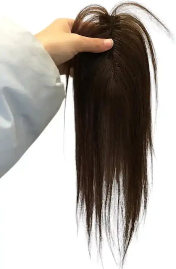 Lace Topper Human Hair Remy Brown Without Clips Absolute Comfort & Natural Chestnut Result