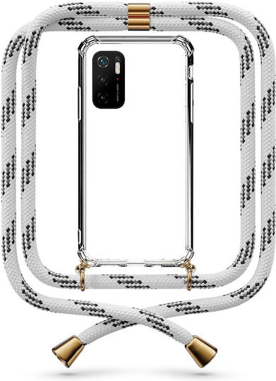Θήκη Κινητού Διάφανη Κορδόνι White Grey Black Xiaomi Poco M3 Pro