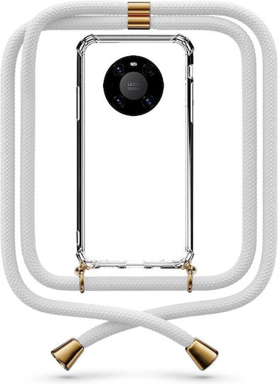 Handyhülle Transparent Nackenriemen Weiß Huawei Mate 40 Pro