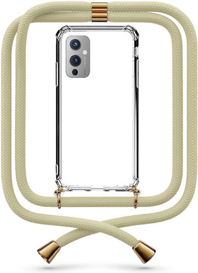 Θήκη Κινητού Διάφανη Κορδόνι Cream Oneplus 9