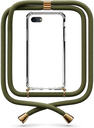 Husă Telefon Transparentă Cu Șnur Khaki Iphone Se 2020