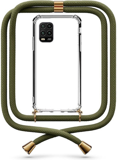 Husă Telefon Transparentă Cu Șnur Khaki Xiaomi Mi 10 Lite