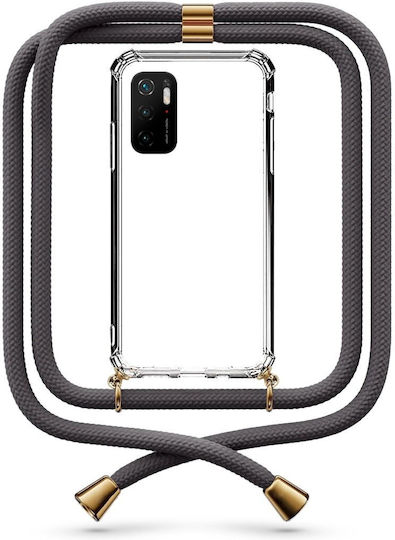 Mobile Phone Case Transparent Neck Strap Dark Grey Xiaomi Poco M3 Pro