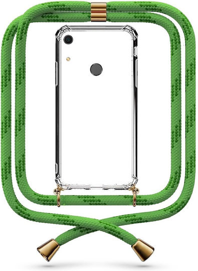 Transparente Handyhülle mit Nackenriemen Grün Grau Huawei Y6s