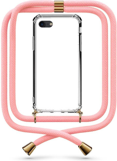 Калъф За Мобилен Телефон Прозрачен С Връзка Розов Идеален За Iphone Se 2020