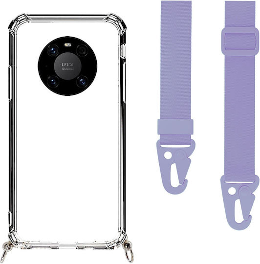 Husă Telefon Transparentă Curea Lilac Huawei Mate 40 Pro