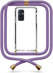 Transparente Handyhülle mit Lilac-Kordel für Oneplus 9 Pro