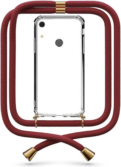 Transparente Handyhülle mit Bordeaux-Kordel für Huawei Y6s