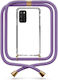Transparente Handyhülle mit Lilac-Kordel für Galaxy A03s