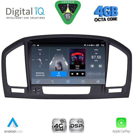 Digital IQ Ηχοσύστημα Αυτοκινήτου για Opel Insignia 2006-2012 (Bluetooth/USB/WiFi/GPS/Apple-Carplay/Android-Auto) με Οθόνη Αφής 8"