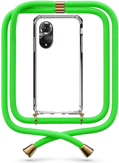 Mobile Phone Case Transparent Neon Green Neck Strap Honor 50