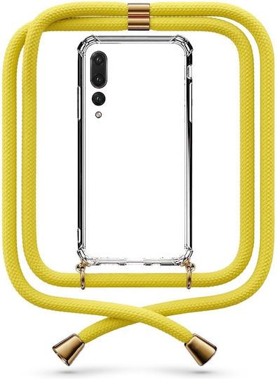 Θήκη Κινητού Διάφανη Κορδόνι Yellow Huawei P20