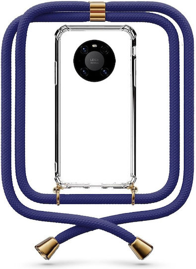Mobile Phone Case Transparent Neck Strap Dark Blue Huawei Mate 40