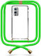 Θήκη Κινητού Διάφανη Κορδόνι Neon Green Oneplus 9