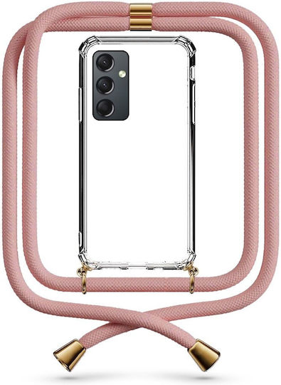 Transparente Handyhülle mit Goldenem Nackenriemen für Galaxy A35 5G