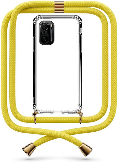 Θήκη Κινητού Διάφανη Κορδόνι Yellow Xiaomi Poco F3