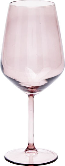 Weißweinglas aus Glas in Rosa Farbe Kelch