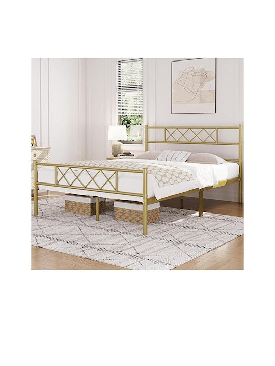 SteweHome Metallbett Mit Doppelter Nutzung Gold 100x200cm