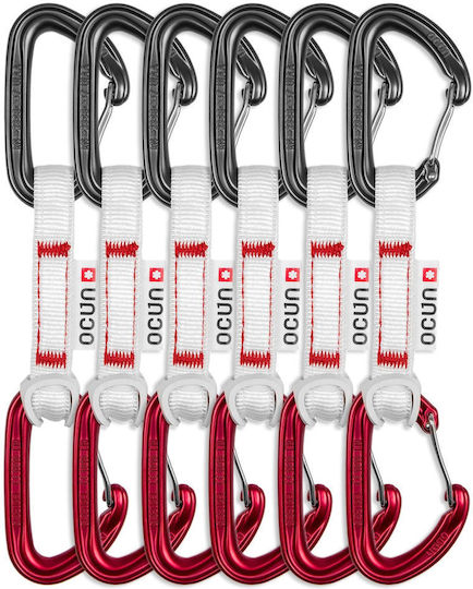 Ocun Kestrel Qd Bio-dyn-Ring 15 Mm 10 Cm Kletter-Expresssets 6 Stück Rot