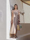 Sommer Midi Damenkleid Beiges