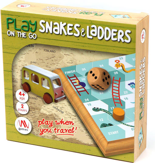 Επιτραπέζιο Παιχνίδι Play On The Go - Snakes & Ladders για 2 Παίκτες 4+ Ετών Mathv