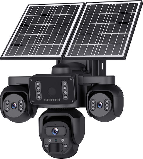 Sectec ST-523-9MAOV-4G-EU IP Quad Surveillance Camera 4G Full HD+ 3MP Waterproof Battery with Two-Way Communication and 4mm Lens