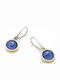 Enotia Silver Gold Plated Earrings with Blue Stones