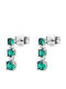 Brosway Steel Earrings with Green Stones