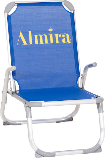 HomeMarkt Aluminium Beach Chair with High Back Blue