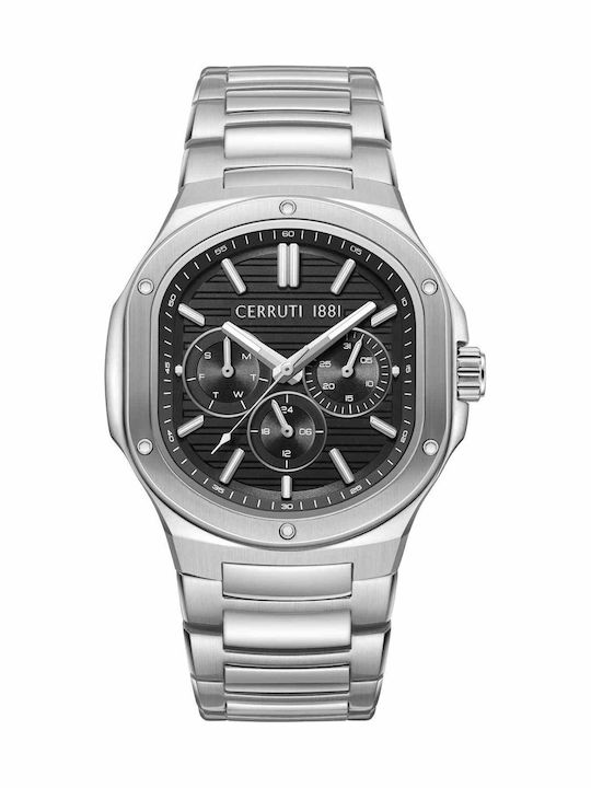 Cerruti Ανδρικό Ρολόι Μπαταρίας με Ασημί Μεταλλικό Μπρασελέ