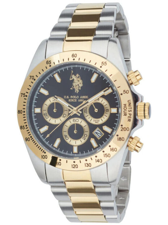 U.S. Polo Assn. Men's Battery Watch with Silver Metal Bracelet