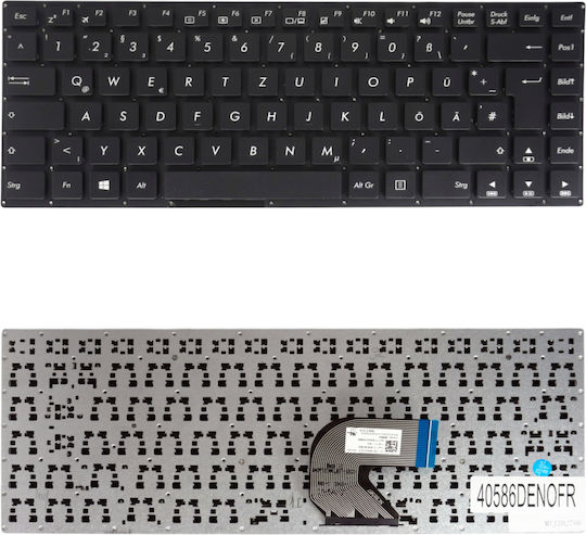 German Laptop Keyboard Asus Vivobook E403 E403s E403sa E403n E403na L403 L403na R416s R416n X400n L403s L403sa 0knl0-4122uk00 Nsk-uv6su 0kn0-se1gr32 De No Frame Black Code 40586denofr