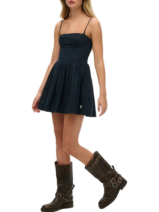 Summer Mini Slip Dress Blue
