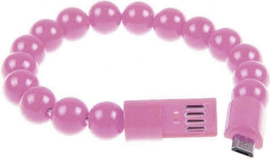 Regular USB 2.0 to Micro USB Cable For Charging And Data Transfer Pink 0.2m 1 Piece