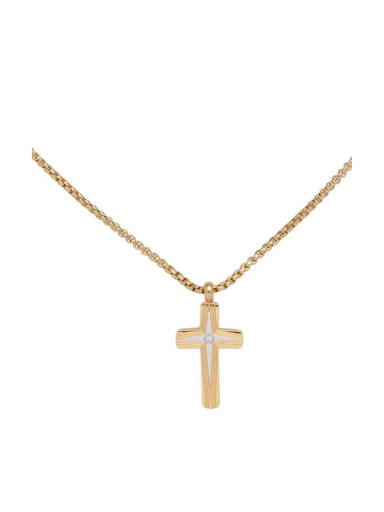 U.S. Polo Assn. Männlicher Kreuz aus Vergoldetem Stahl mit Kette