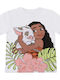 Kids Short-Sleeved White Blouse Vaiana Pua