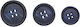 Button Black Matte Blue Water 22mm