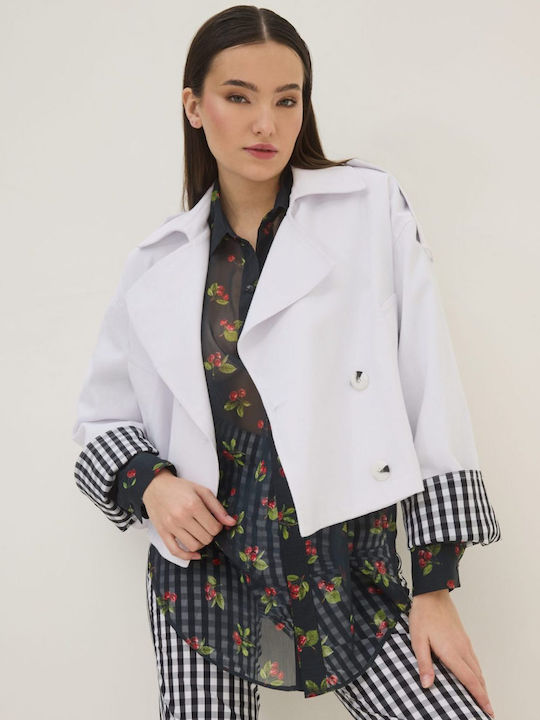 Innocent Kurzes Damen Blazer Weiß