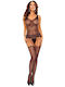 Passion Bs119 Schwarze Blumen Sexy Bodystocking