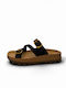 Damen Flache Sandalen Schwarz