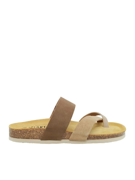 Plakton Afelpado Flache Sandalen für Damen Beige