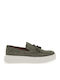 Suede Men's Loafers in Green Colour