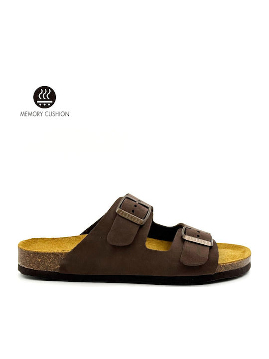 Plakton Leather Men's Sandals in Brown Colour