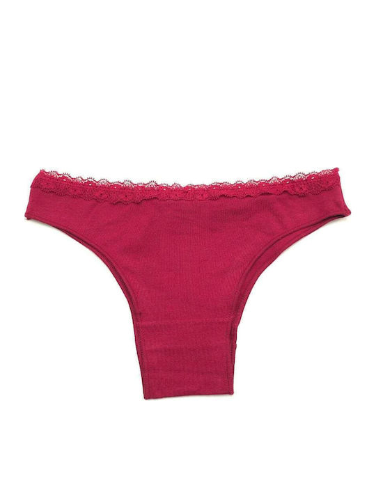Hand's Foner Cotton Women's Briefs with Burgund...