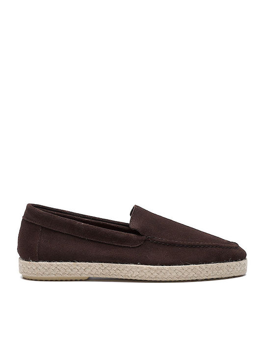 Suede Ανδρικές Εσπαντρίγιες σε Καφέ Χρώμα