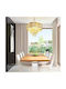 Alista Home Lumini Suspendate Auriu Cu Cristale 30x30cm